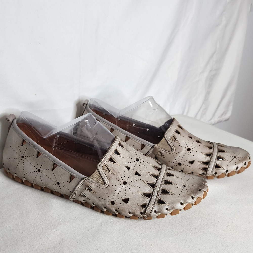 Spring Step Fusaro Womens Leather Laser Cut Loafers Flats Size 41